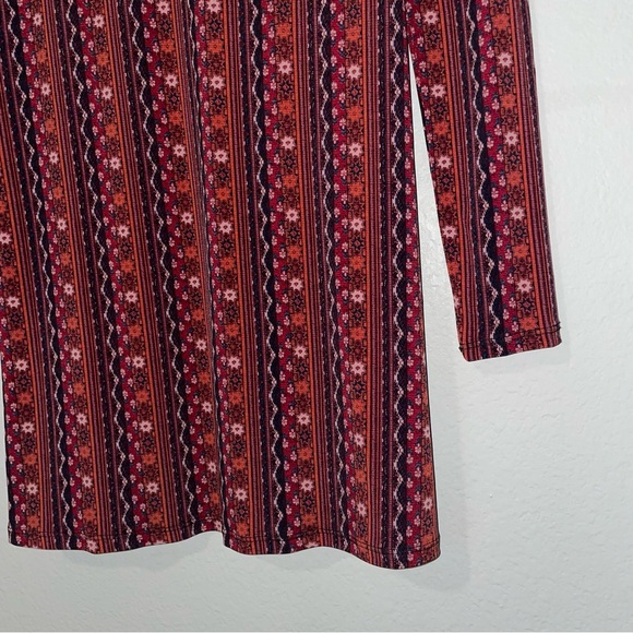 BCBGeneration Women A-Line Long Sleeve Boho Tribal Print Swing Dress XS EUC - Picture 10 of 16